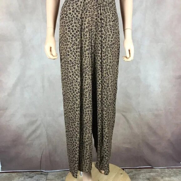 CeCe Chiffon Leopard Wide Leg Jumpsuit NWT Size 0 - Picture 10 of 11